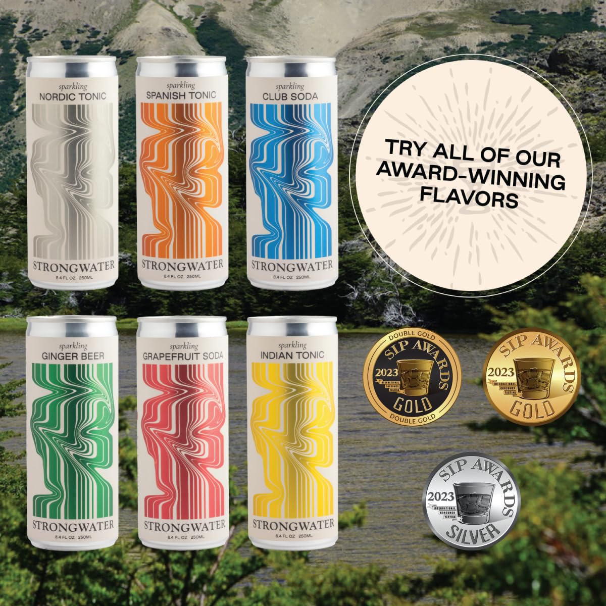 tonic water variety pack - nordic tonic, indian tonic & spanish tonic