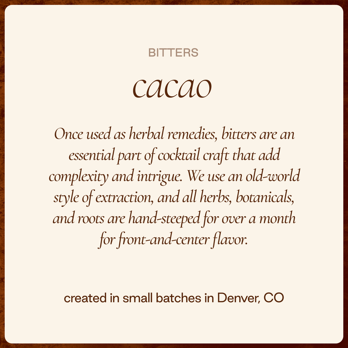 cacao - chocolate bitters