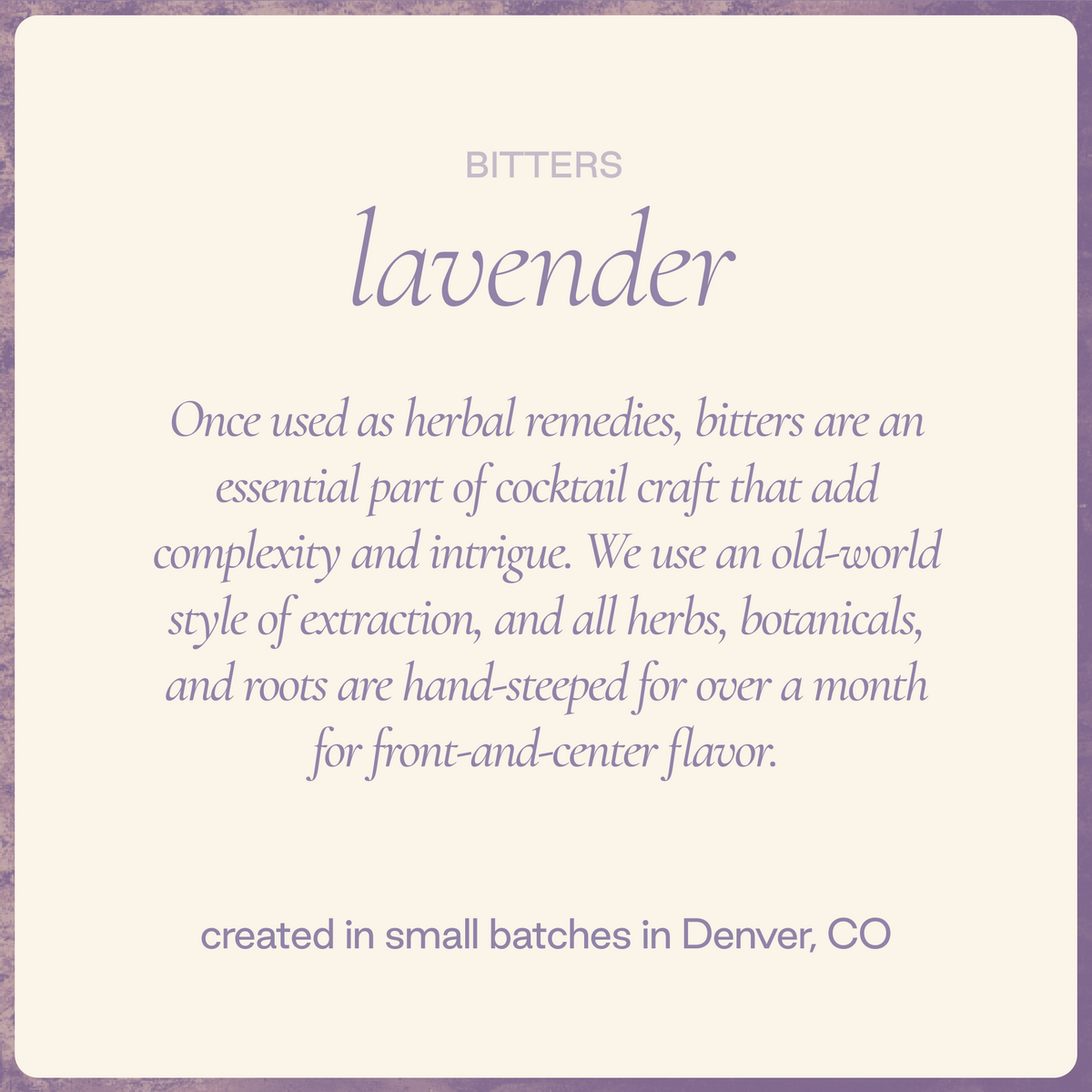 lavender - wildflower bitters