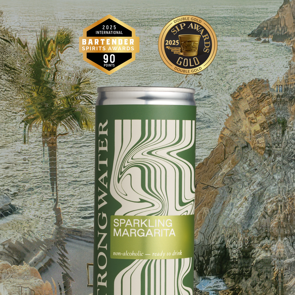 sparkling margarita mocktail